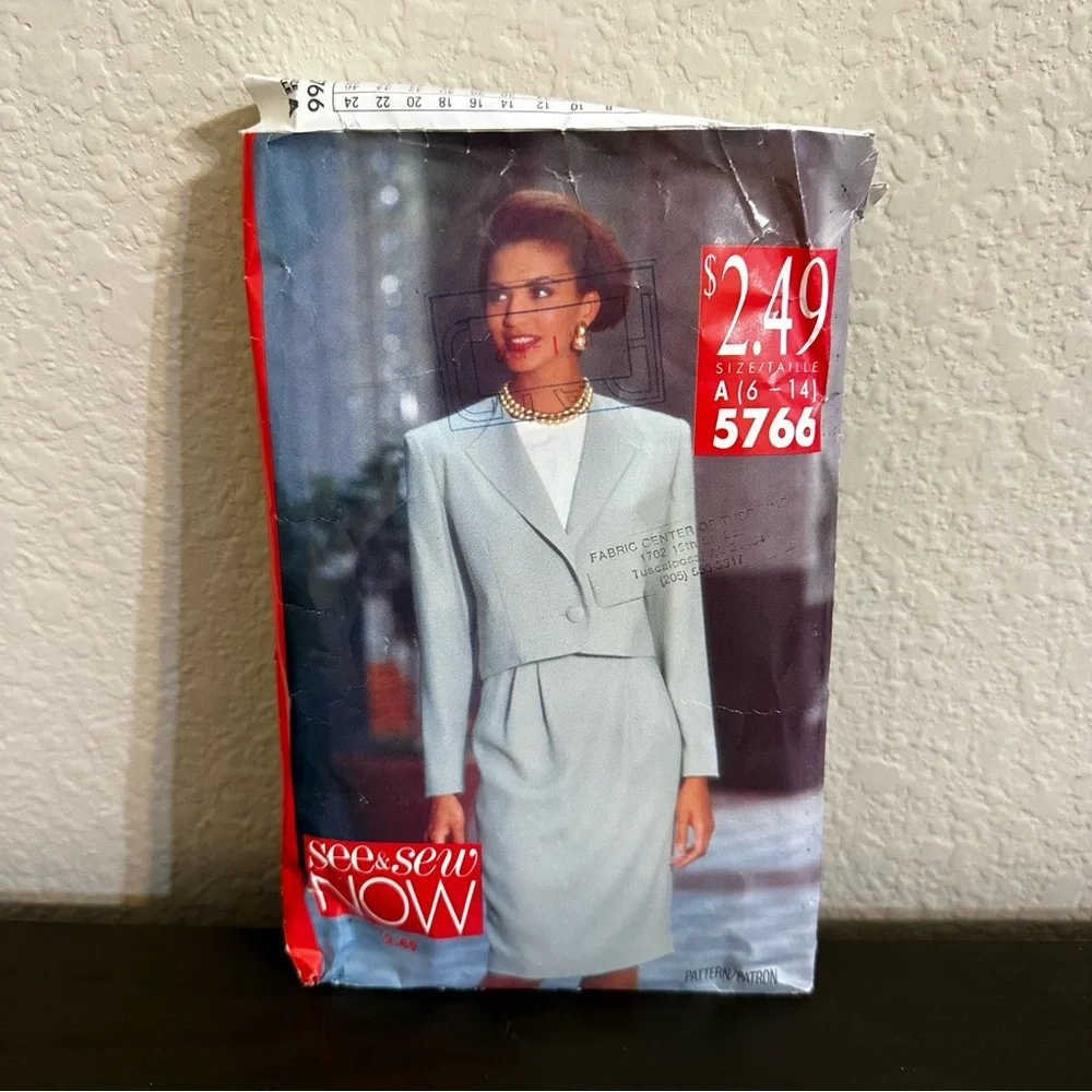 Vintage Sewing Pattern Butterick Skirt Suit Jacket See & Sew Size 6-14 1990s 90s